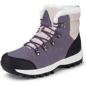 Women’s Purple Water Resistant Warm Snow Boots Fur Lined Non Slip Outdoor